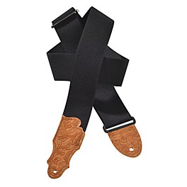 Franklin Strap 2" Cotton Strap with Embossed Suede Black