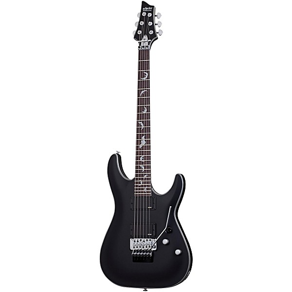 Open Box Schecter Guitar Research Damien Platinum 6 with Floyd Rose Electric Guitar Level 2 Satin Black 194744509179