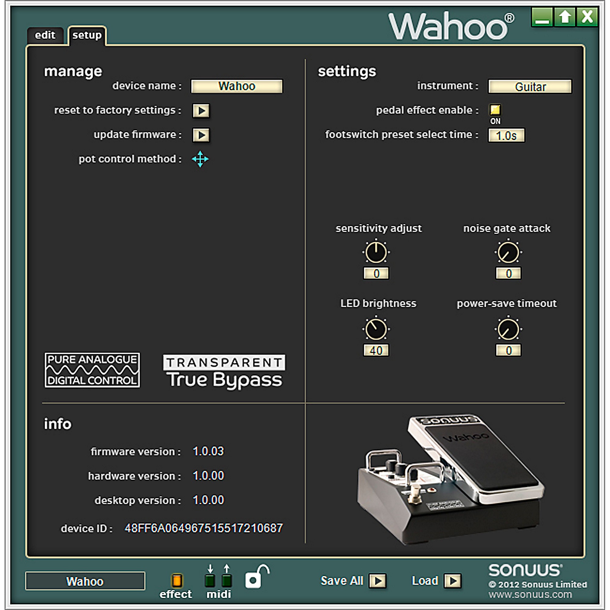 Sonuus Wahoo Analog Dual-Filter/Wah Pedal | Guitar Center