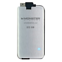 Monster Overdrive 3.0 SSD 512GB USB3.0, 250MB/s Brushed Stainless Steel