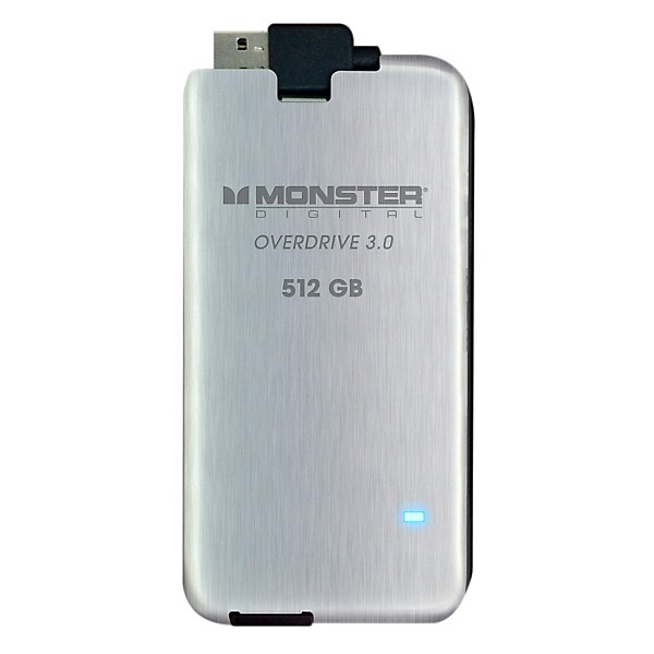 Monster Overdrive 3.0 SSD 512GB USB3.0, 250MB/s Brushed Stainless Steel