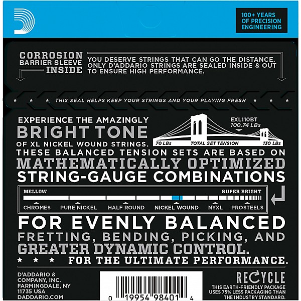 D'Addario EXL110BT Balanced Tension Lite Electric Guitar Strings Single-Pack