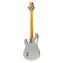 Open Box Ernie Ball Music Man Classic Sabre Electric Bass Level 1 Mayan Silver Maple Flame Neck
