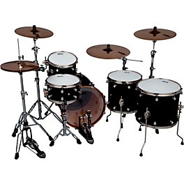 ddrum Reflex Pocket 5-Piece Shell Pack Satin Black Lacquer Nickel Hardware