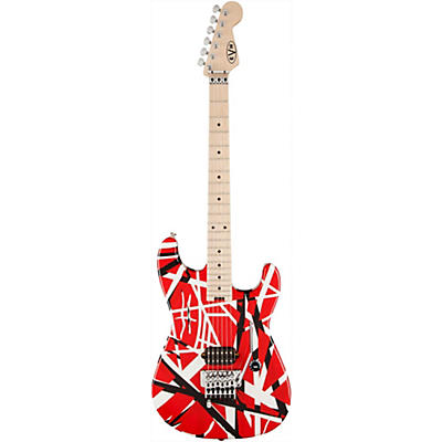 Evh Striped Series Electric Guitar Red With Black Stripes for sale