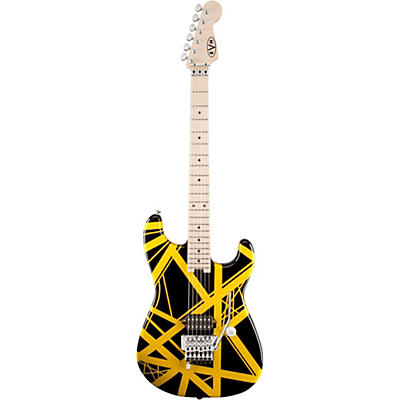 Evh Striped Series Electric Guitar Black With Yellow Stripes for sale