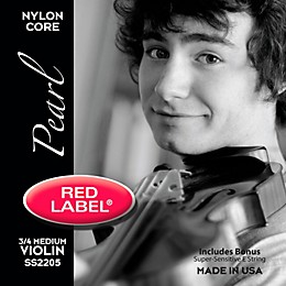 Super Sensitive Red Label Pearl Nylon Core Violin String Set 3/4 Size