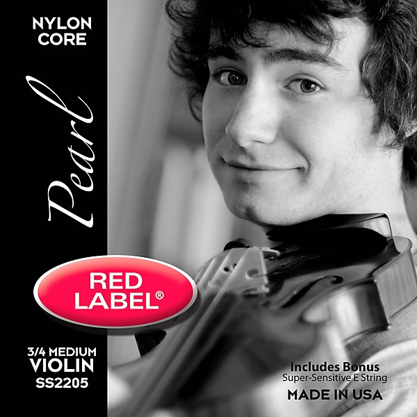 Super Sensitive Red Label Pearl Nylon Core Violin String Set 3/4 Size