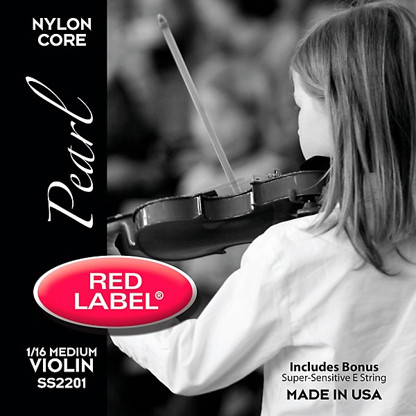 Super Sensitive Red Label Pearl Nylon Core Violin String Set 1/16 Size