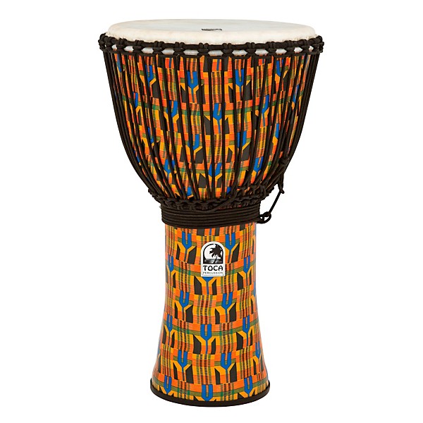 Toca Freestyle Kente Cloth Rope Tuned Djembe 14 in.