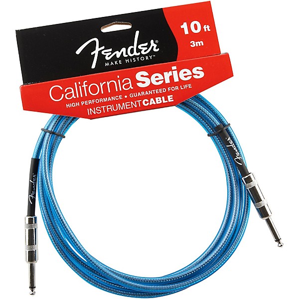 Fender California Instrument Cable Lake Placid Blue 10 ft.