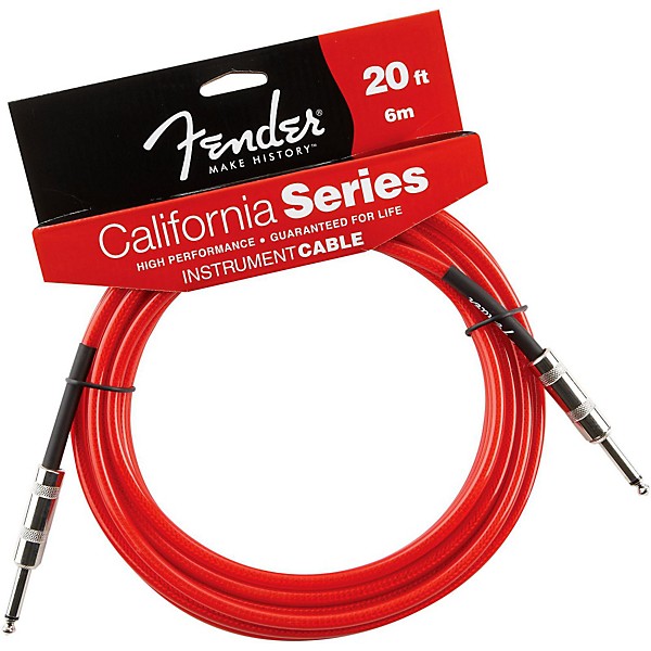 Fender California Instrument Cable Candy Apple Red 20 ft.