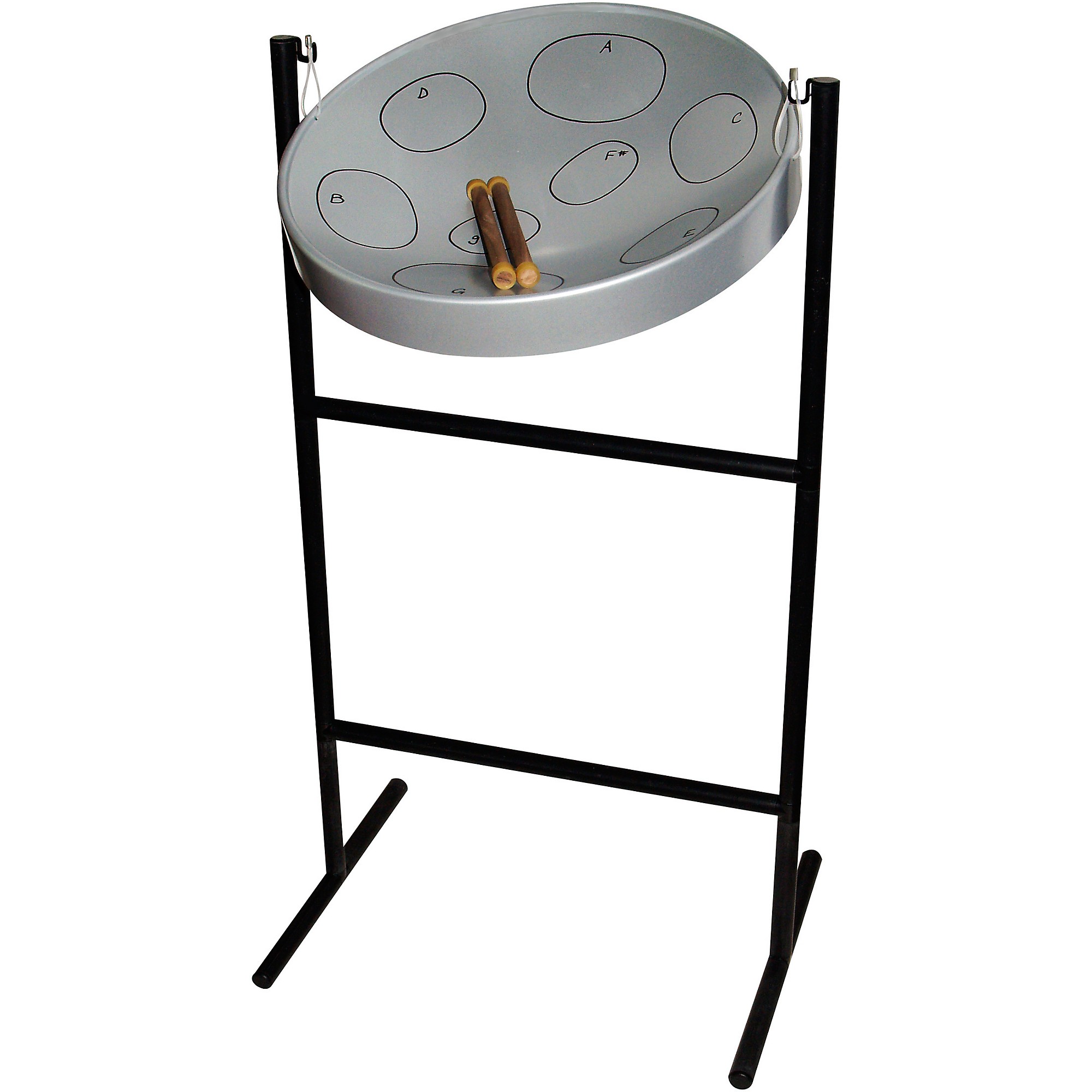 Panyard JJ Jumbie Jam Steel Ready to Play Kit-Silver G-Major with Table Top  Stand-Made in USA (W1084)