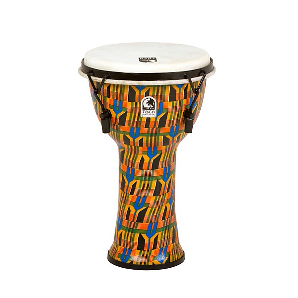 Toca Freestyle Djembe - Kente Cloth Mechanically Tuned 9 in.