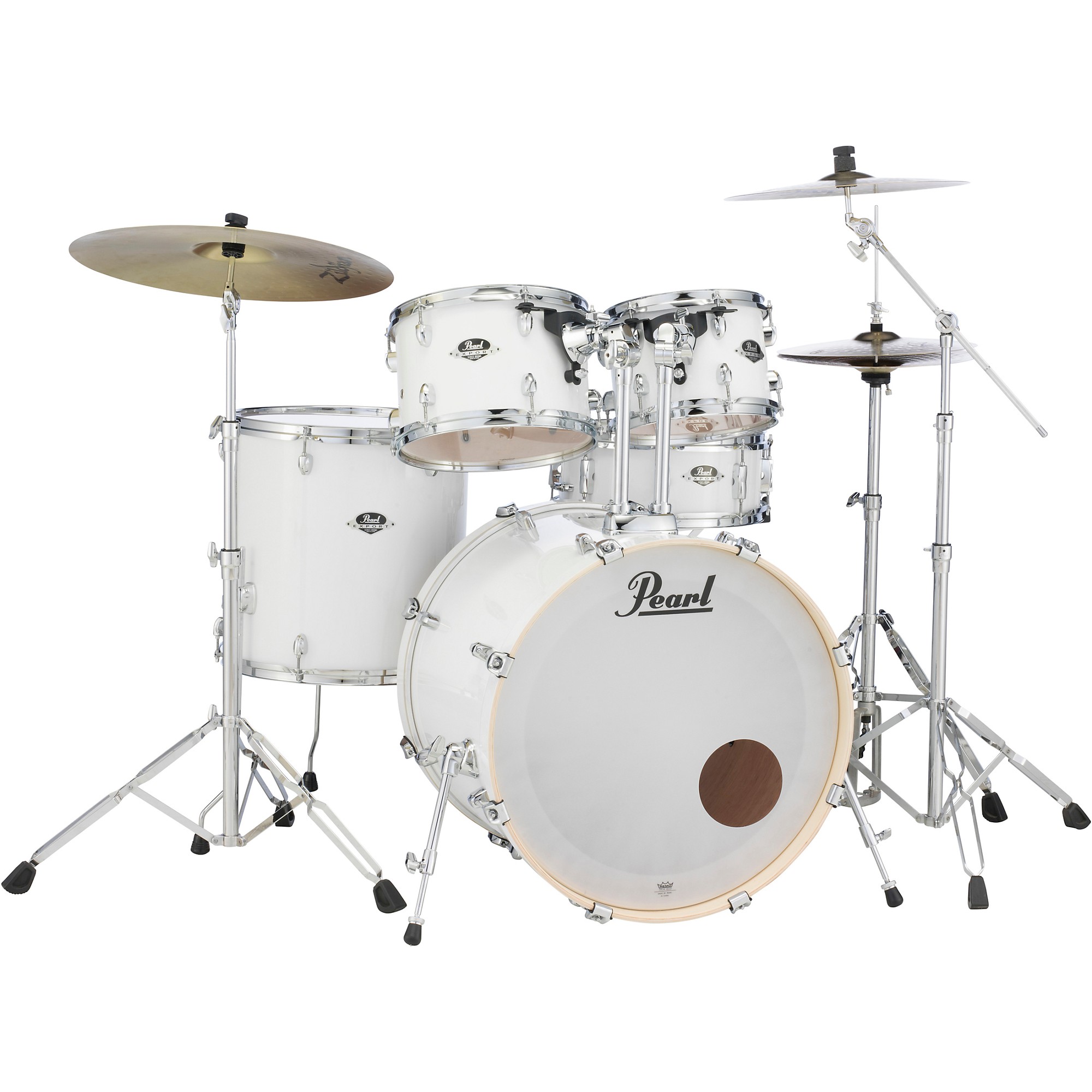 Pearl Export Standard 5-Piece Drum Set with Hardware Pure White