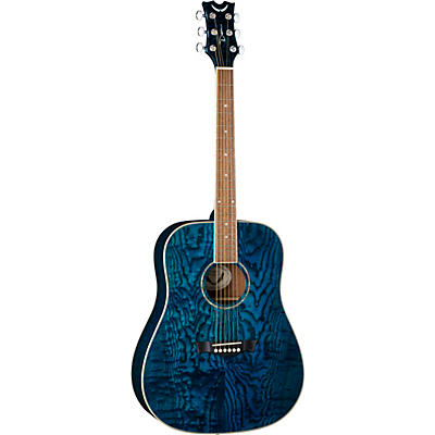 Dean Axs Dreadnought Quilt Acoustic Guitar Transparent Blue for sale