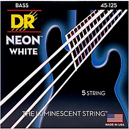 DR Strings Hi-Def NEON White Coated Medium 5-String Bass Strings