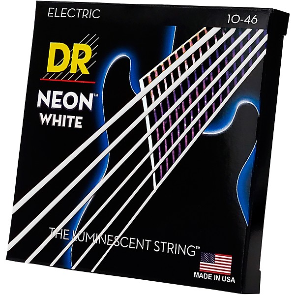 DR Strings K3 NEON Hi-Def White Electric Medium Guitar Strings