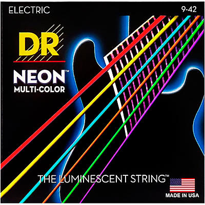 Dr Strings Hi-Def Neon Multi-Color Coated Lite Electric Guitar Strings for sale
