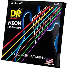 DR Strings Hi-Def NEON Multi-Color Coated Lite Electric Guitar Strings