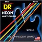 DR Strings Hi-Def NEON Multi-Color Coated Medium 5-String Bass Strings