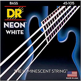 DR Strings Hi-Def NEON White Coated Medium 4-String Bass Strings