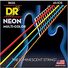 DR Strings Hi Def NEON White Coated Medium 4 String Bass Strings