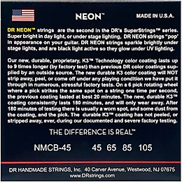 DR Strings Hi-Def NEON Multi-Color Coated Medium 4-String Bass Strings