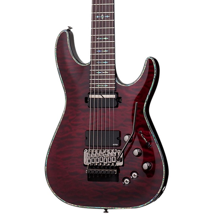 Schecter Guitar Research Hellraiser C-7 With Floyd Rose Sustaniac Electric  Guitar Black Cherry | Guitar Center