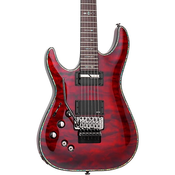 Open Box Schecter Guitar Research Hellraiser C-1 with Floyd Rose Sustaniac Left-Handed Electric Guitar Level 1 Black Cherry