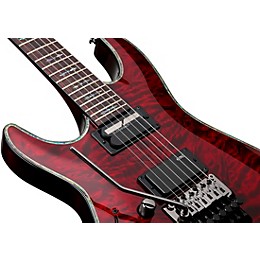 Open Box Schecter Guitar Research Hellraiser C-1 with Floyd Rose Sustaniac Left-Handed Electric Guitar Level 2 Black Cherry 190839791740