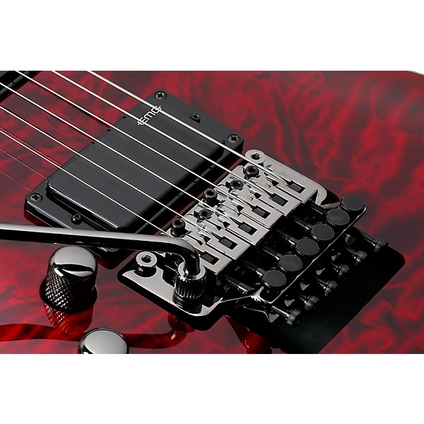 Schecter Guitar Research Hellraiser C-1 With Floyd Rose Sustaniac Left-Handed Electric Guitar Black Cherry
