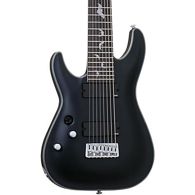 Schecter Guitar Research Damien Platinum 8 Left- Handed Electric Guitar Satin Black for sale