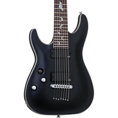 Schecter Guitar Research Damien Platinum 7 Left-Handed 7-String Electric Guitar Satin Black for sale