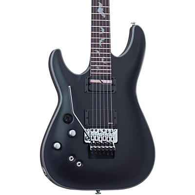 Schecter Guitar Research Damien Platinum 6 With Floyd Rose And Sustainiac Left-Handed Electric Guitar Satin Black for sale