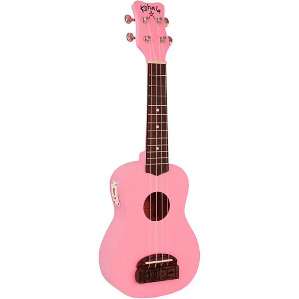 Kohala Tiki Soprano Ukulele with Tuner Pink