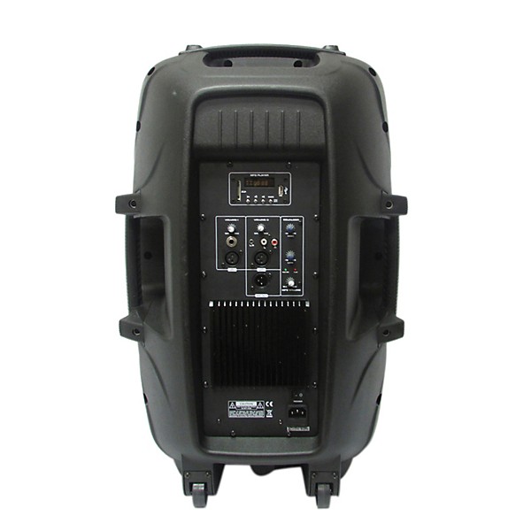 Open Box Gem Sound PXB150USB 15" Powered Speaker with USB/SD Media Player/Wheels Level 2  190839016584