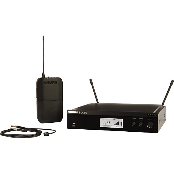 Shure BLX14R/W93 Wireless Lavalier System with WL93 Omnidirectional Condenser Miniature Lavalier Mic Band H10