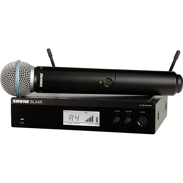 Open Box Shure BLX24R/B58 Wireless System with Rackmountable Receiver and Beta 58A Microphone Capsule Level 2 Band H9 1978...