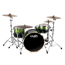Crush Drums & Percussion Sublime E3 Maple 4-Piece Shell Pack High Gloss Lacquer with 26 Inch Bass Drum Green Sparkle Black Fade