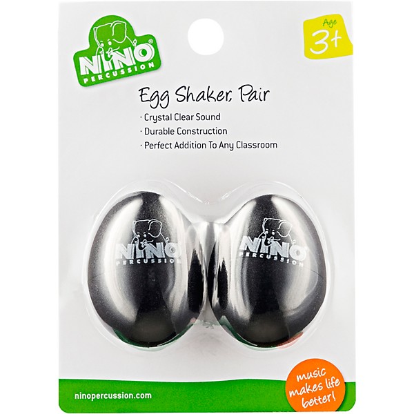 Nino Plastic Egg Shaker Pairs Black
