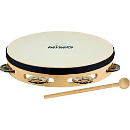 Nino Headed Wood Tambourine w/Single Row of Chimes Natural 8 in.