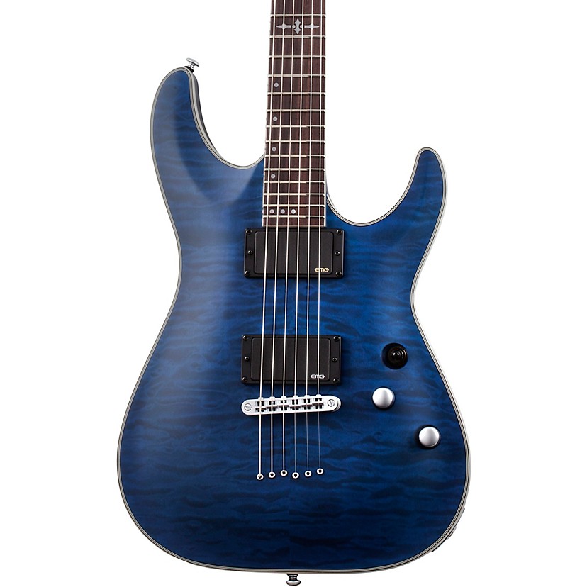 Schecter C-1 Platinum Electric in Satin Transparent Midnight Blue