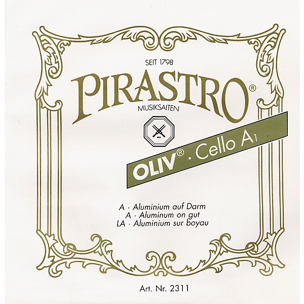 Pirastro Oliv Series Cello D String 4/4 - 27 Gauge