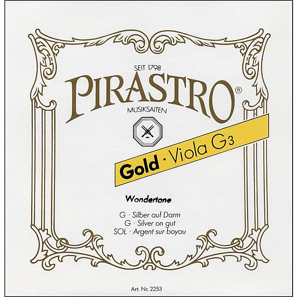 Pirastro Wondertone Gold Label Series Viola String Set 16.5 in. Full Size