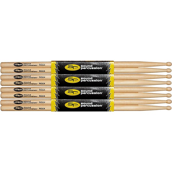 Sound Percussion Labs Hickory Drum Sticks 4-Pack Rock Wood