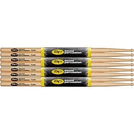 Sound Percussion Labs Hickory Drum Sticks 4-Pack 5A Wood Sound Percussion Labs Hickory Drum Sticks 4-Pack Funk Wood