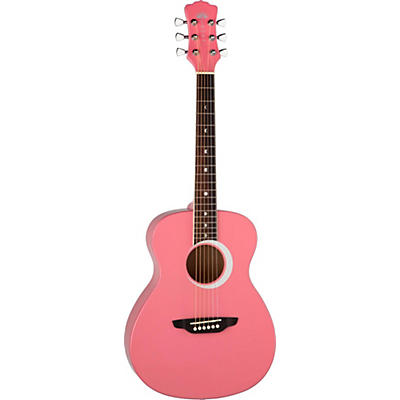 Luna Aurora Borealis 3/4 Size Acoustic Guitar Pink Sparkle for sale
