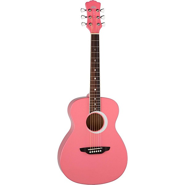 Open Box Luna Aurora Borealis 3/4 Size Acoustic Guitar Level 2 Pink Sparkle 190839605290