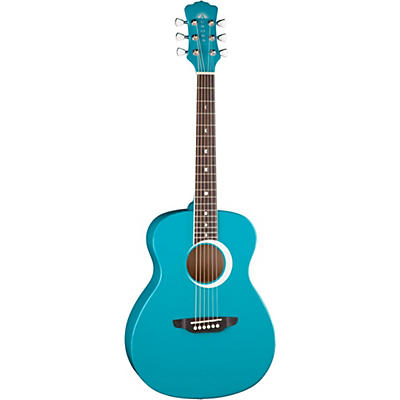 Luna Aurora Borealis 3/4 Size Acoustic Guitar Teal Sparkle for sale